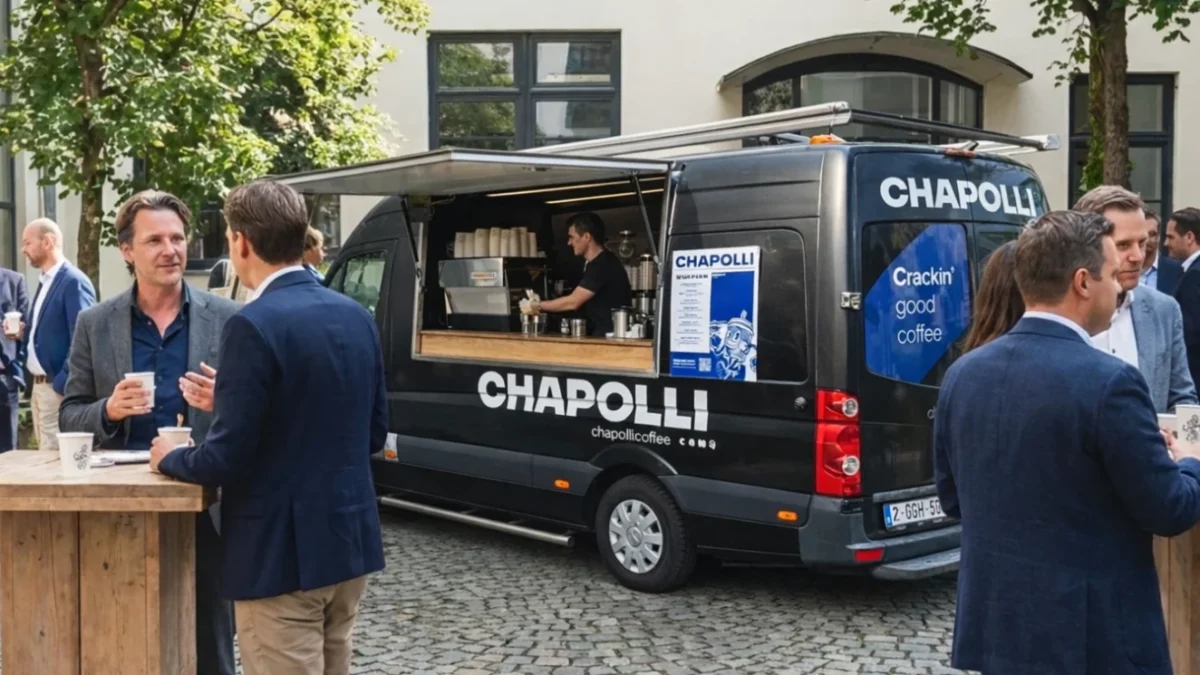 koffiebar op locatie die barista wil inhuren voor event.